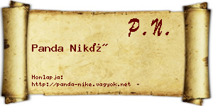 Panda Niké névjegykártya
